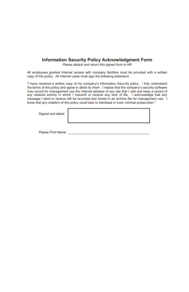 security policy acknowledgment form