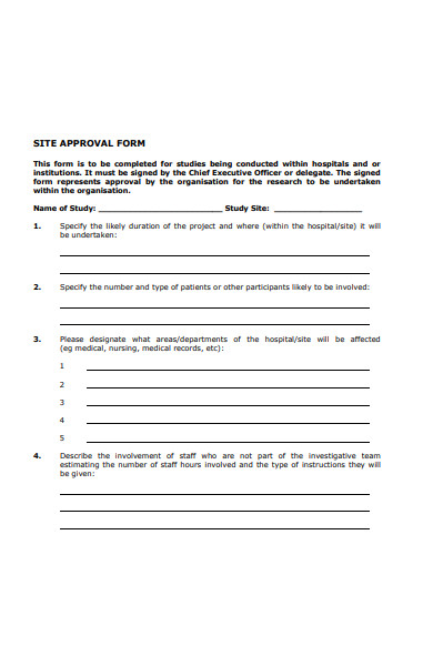 site approval form