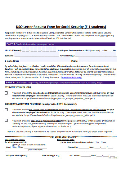 social security letter request form