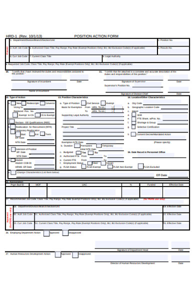 standard action form