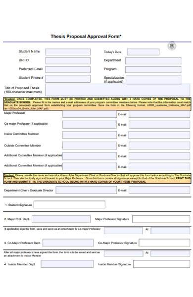 thesis proposal approval form