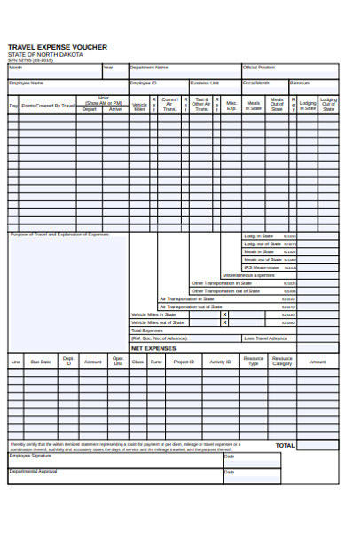 travel expense voucher form