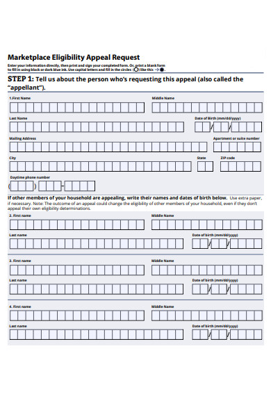 appeal request form