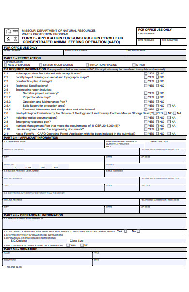 application for construction permit form