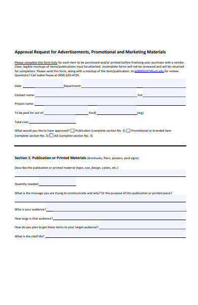 approval request form