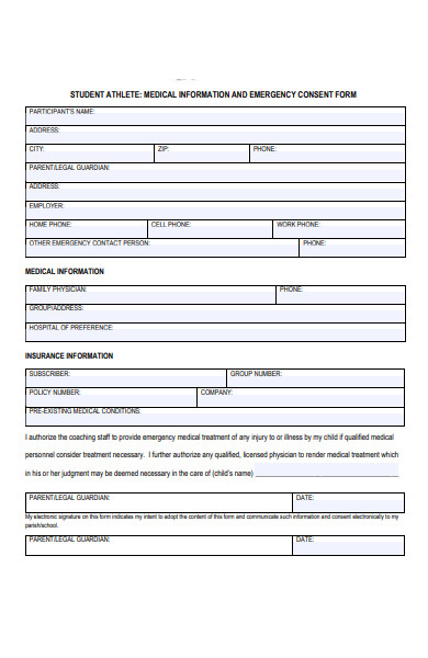 athlete consent form