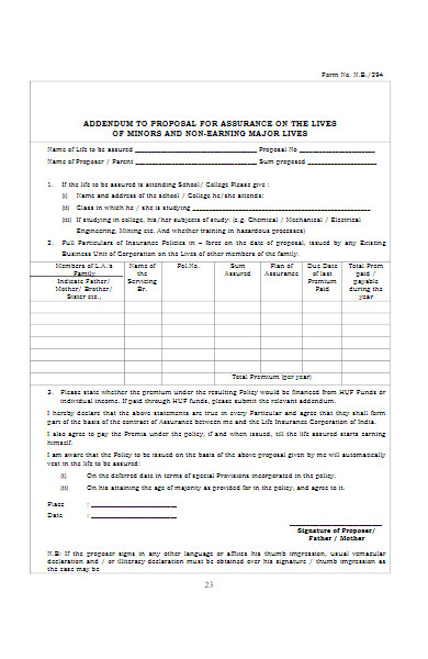 basic policy form