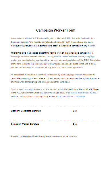 campaign worker form