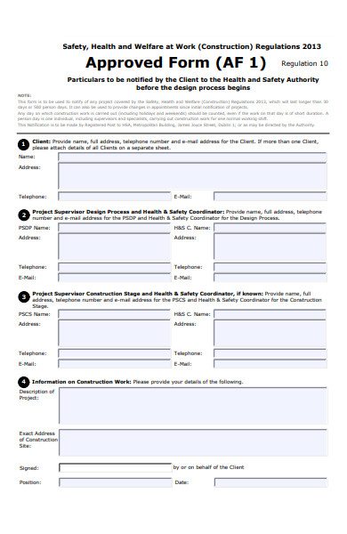 construction approved form