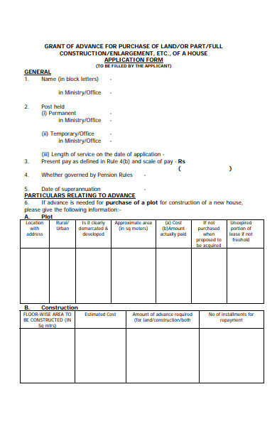 construction purchase application form
