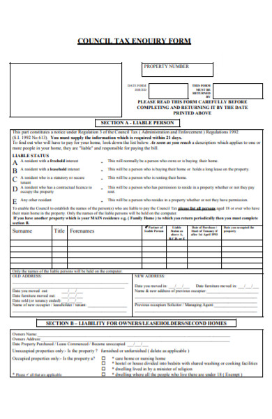 council tax enquiry form