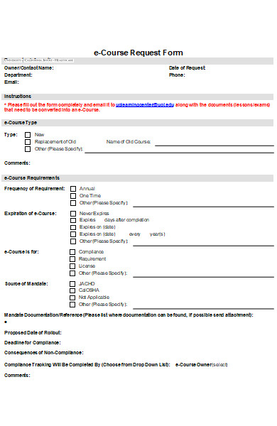 course requirement request form