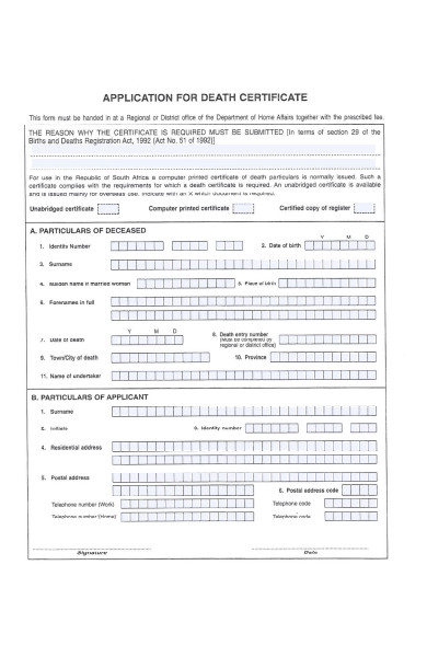 FREE 54 Death Form Samples PDF MS Word Google Docs FREE 54 Death Form Samples PDF MS Word Google Docs