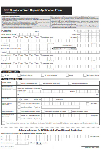 deposit acknowledgement form