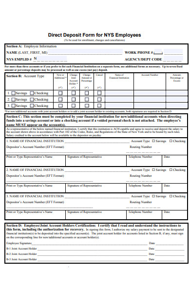 deposit form sample