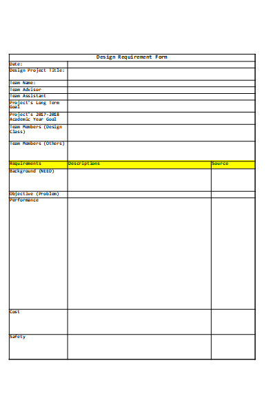 FREE 31+ Requirement Forms in PDF | MS Word | Excel