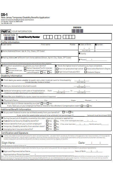 disability benefit form