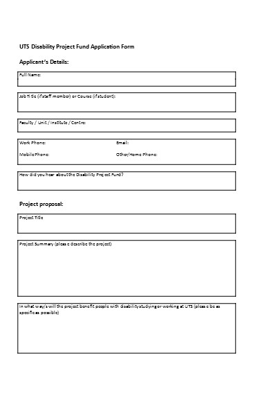 disability fund application form