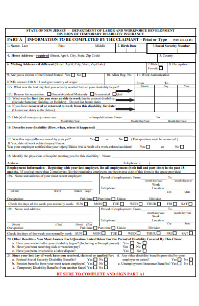 disability insurance form