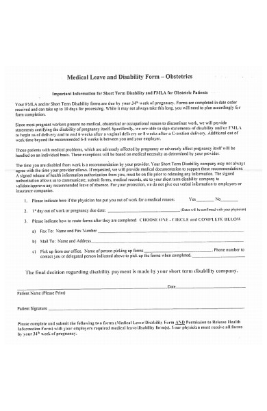 disability leave form