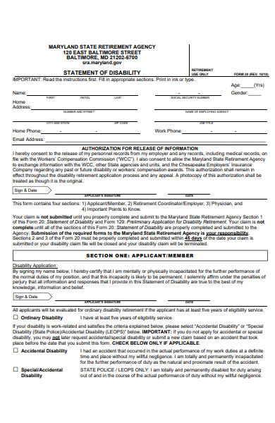 disability release form