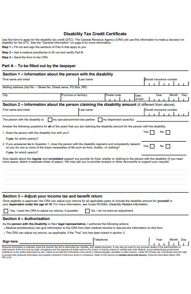 disability tax form