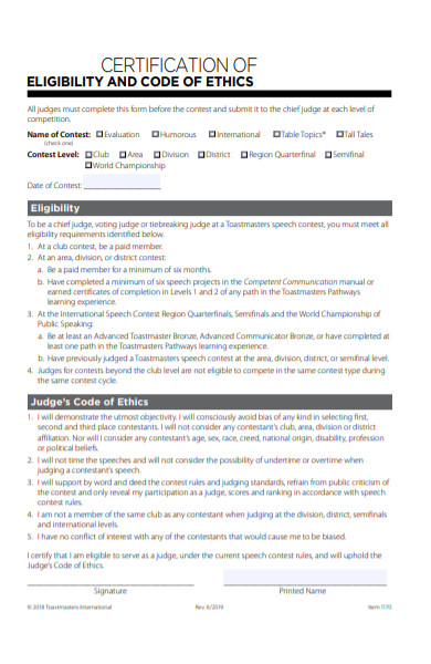 eligibility certification form