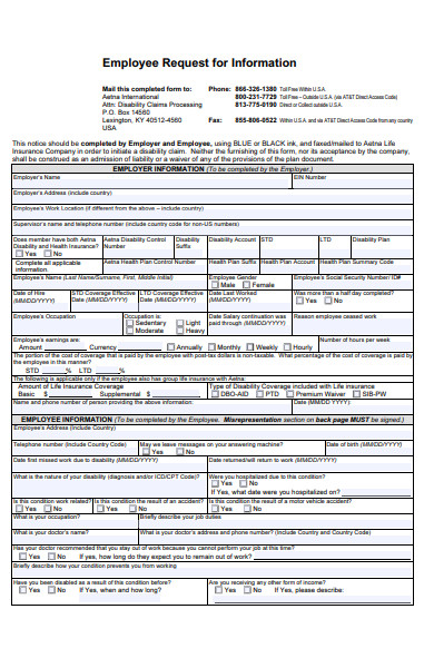 employee disability form