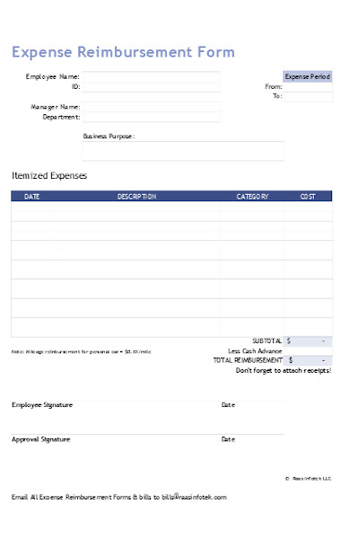 expense reimbursement forms