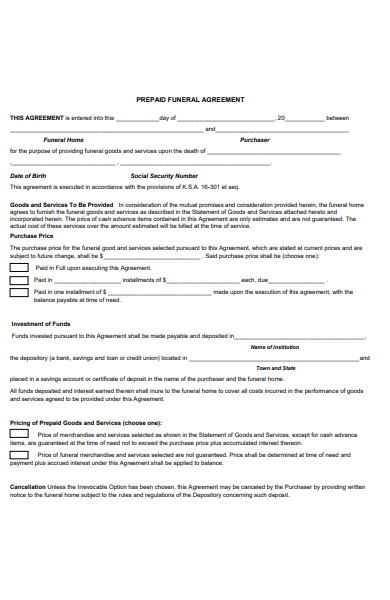 FREE 51  Funeral Forms in PDF MS Word