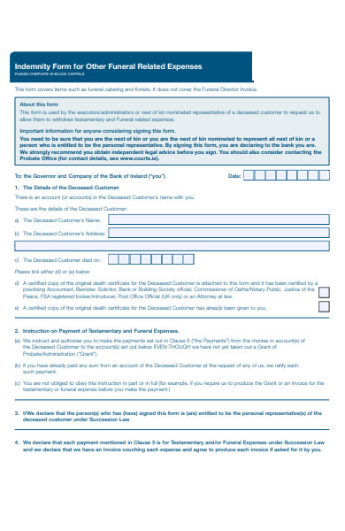 Free 51 Funeral Forms In Pdf Ms Word 5060