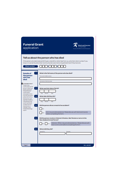 funeral expenses form