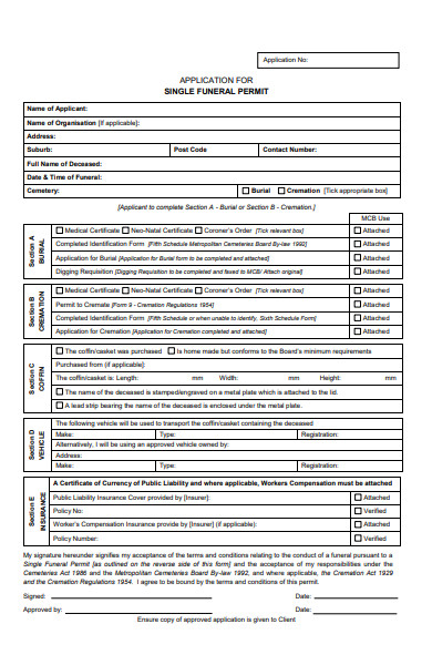 FREE 51+ Funeral Forms in PDF | MS Word