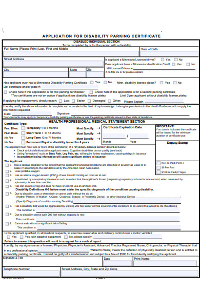 general disability form