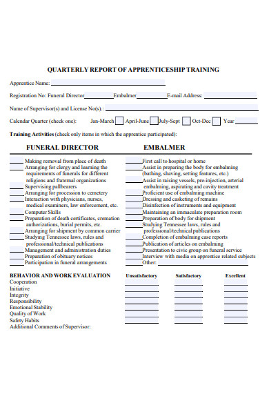 general funeral form