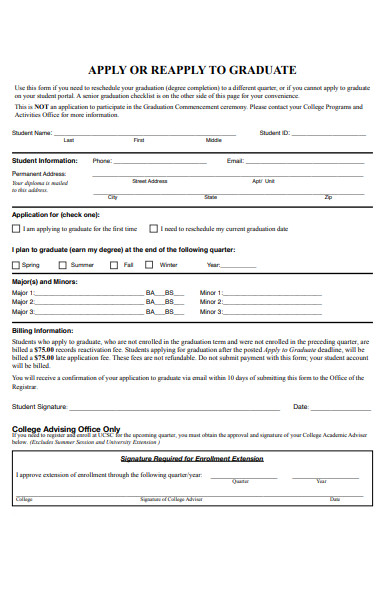 graduate apply form