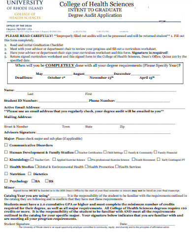 graduate audit application form