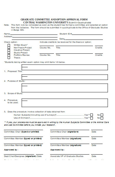 graduate committee approval form