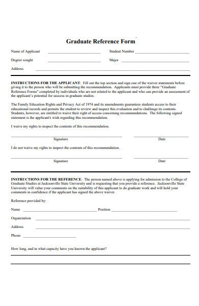graduate reference form