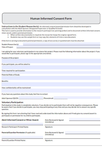 human informed consent forms