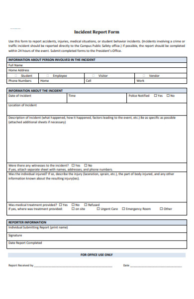 incident report forms