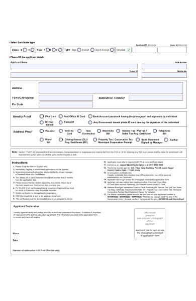 individual application form