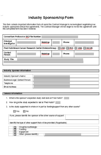 industry sponsorship form