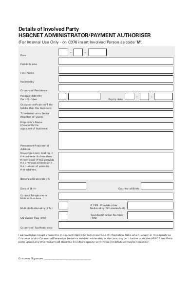 involved party form