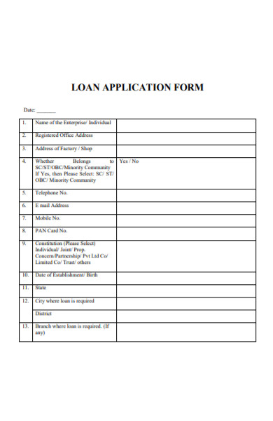 Free 55 Loan Forms In Pdf Ms Word Excel 0678