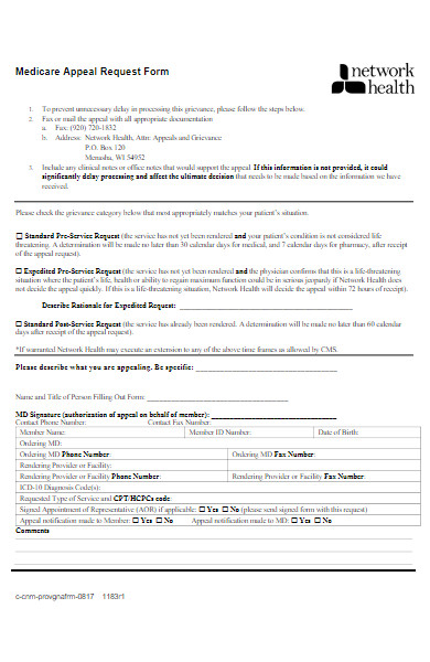 medicare appeal request form