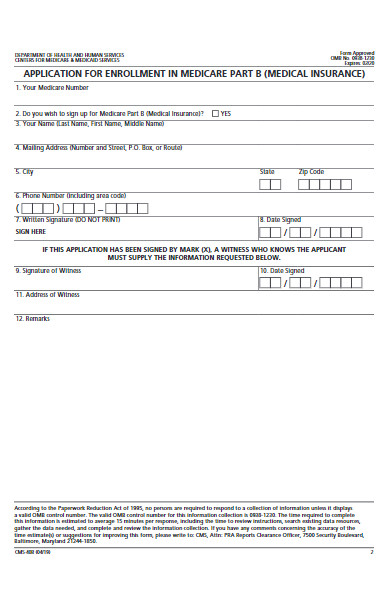 medicare enrollment application form
