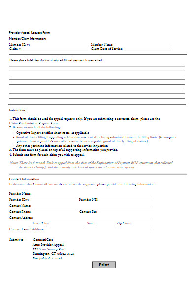 medicare provider appeal request form
