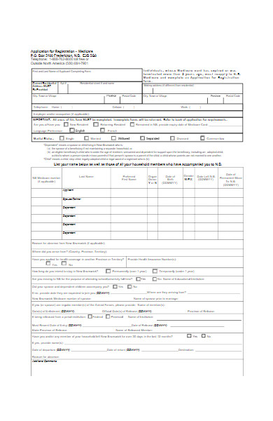 medicare registration application form