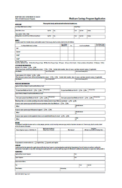 medicare savings program application form
